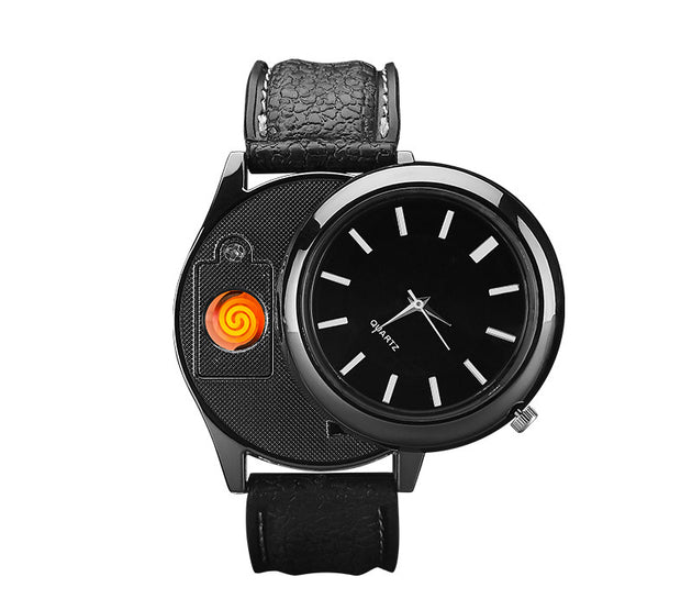 Rechargeable Windproof Creative Personality Watch USB Electronic Cigarette Lighter