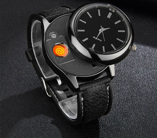 Rechargeable Windproof Creative Personality Watch USB Electronic Cigarette Lighter