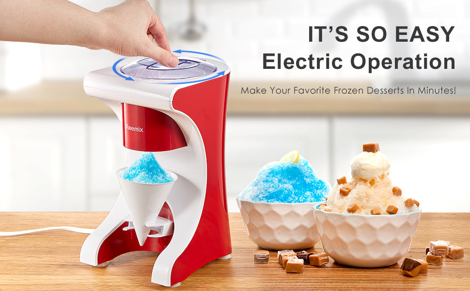 Shaved Ice Machine Snow Cone Machine, Reemix Slushie Machine for Snow Cone, Snowballs, Frozen Cocktails and More, Easy to DIY wi