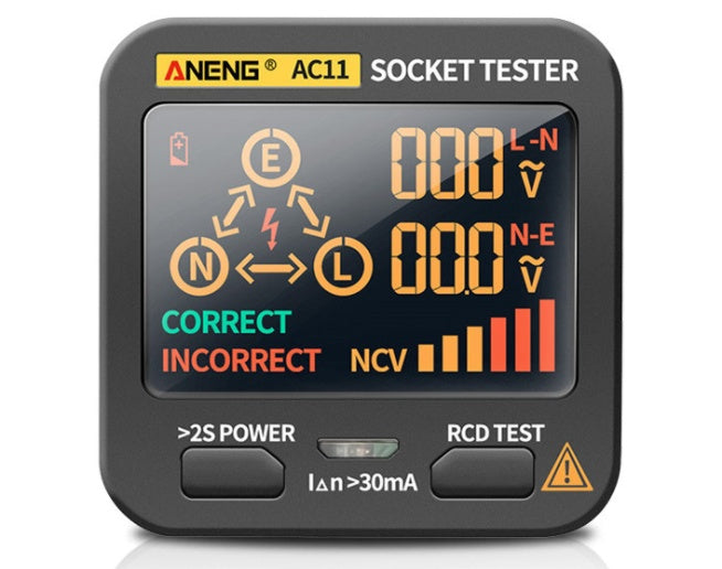 Digital Display Socket Electrical Ground Wire Tester Line Phase Test Plug Polarity Electroscope
