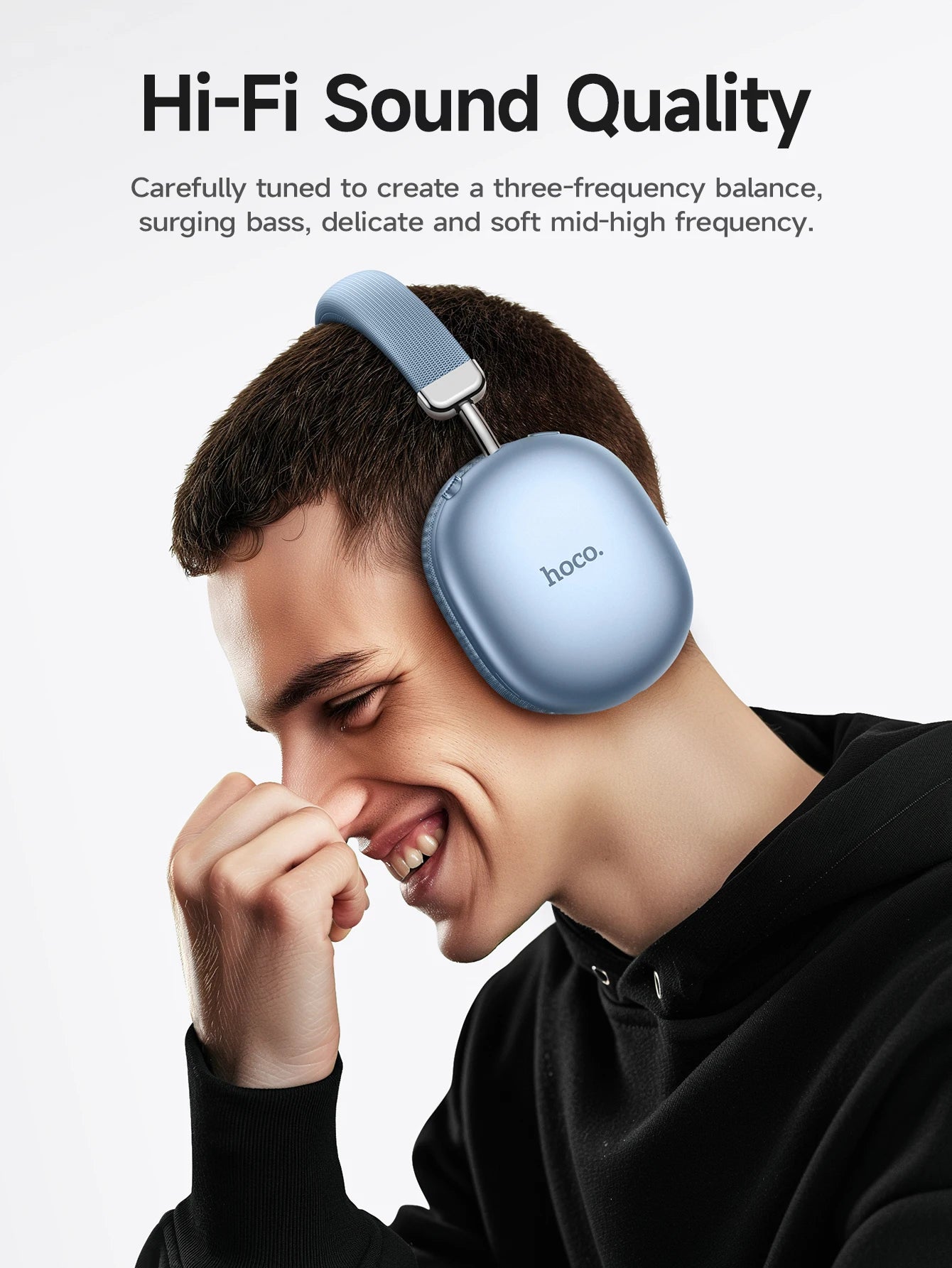 HOCO W35 Max Wireless HiFi Music Headphone 42mm Coil Speaker Candy Color Bluetooth 5.3 Sport Earphone Support AUX/TF Card Mode