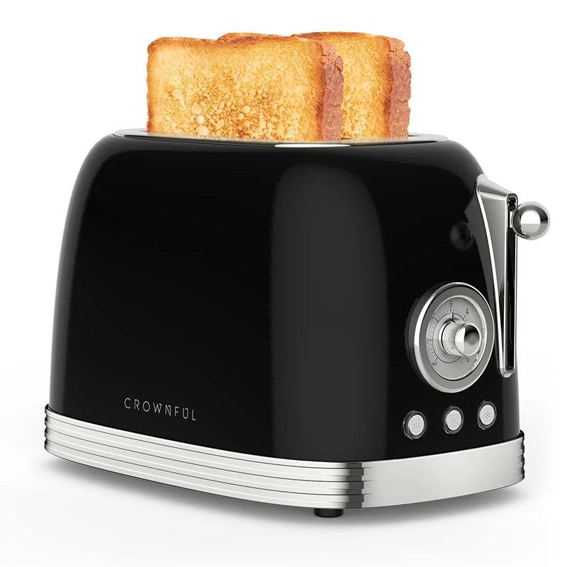 Crownful 2 Slices Bread Toaster for Sandwiches Waffles Extra Wide Slot Toasters Electric Kitchen Double Oven 120V Mini Toaster