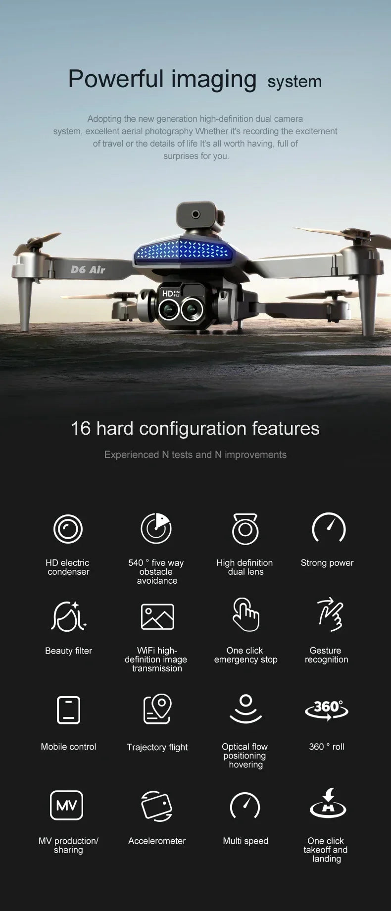 2025 D6 Mini Drone 4k Profesional 8K HD Camera Obstacle Avoidance Aerial Photography Brushless Foldable Quadcopter Gifts Toys