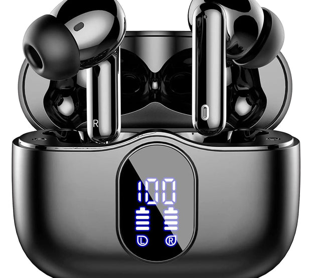 Wireless Earbuds with Bluetooth 5.3, In-Ear Headphones Featuring 4 ENC Mics and 36 Hours of Playtime, LED Display Included.