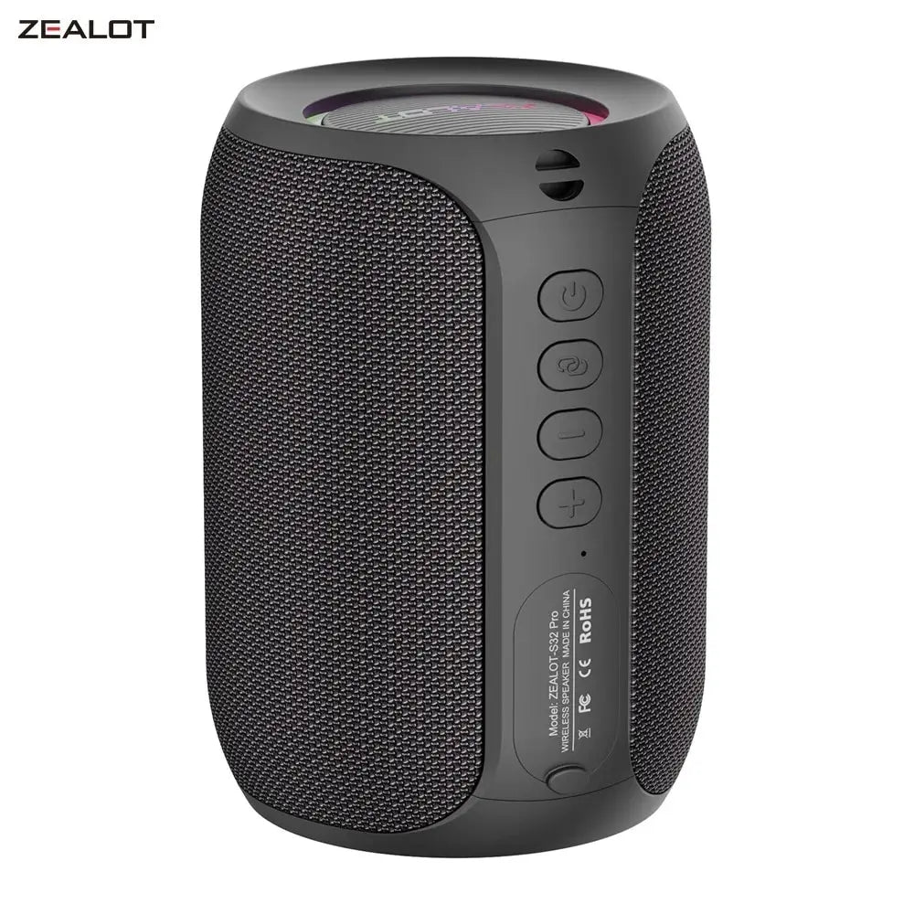 ZEALOT S32PRO 15W Portable Bluetooth 5.2 Speaker Outdoor Waterproof Wireless TWS Mini Column Box Speaker Outdoor TF Card