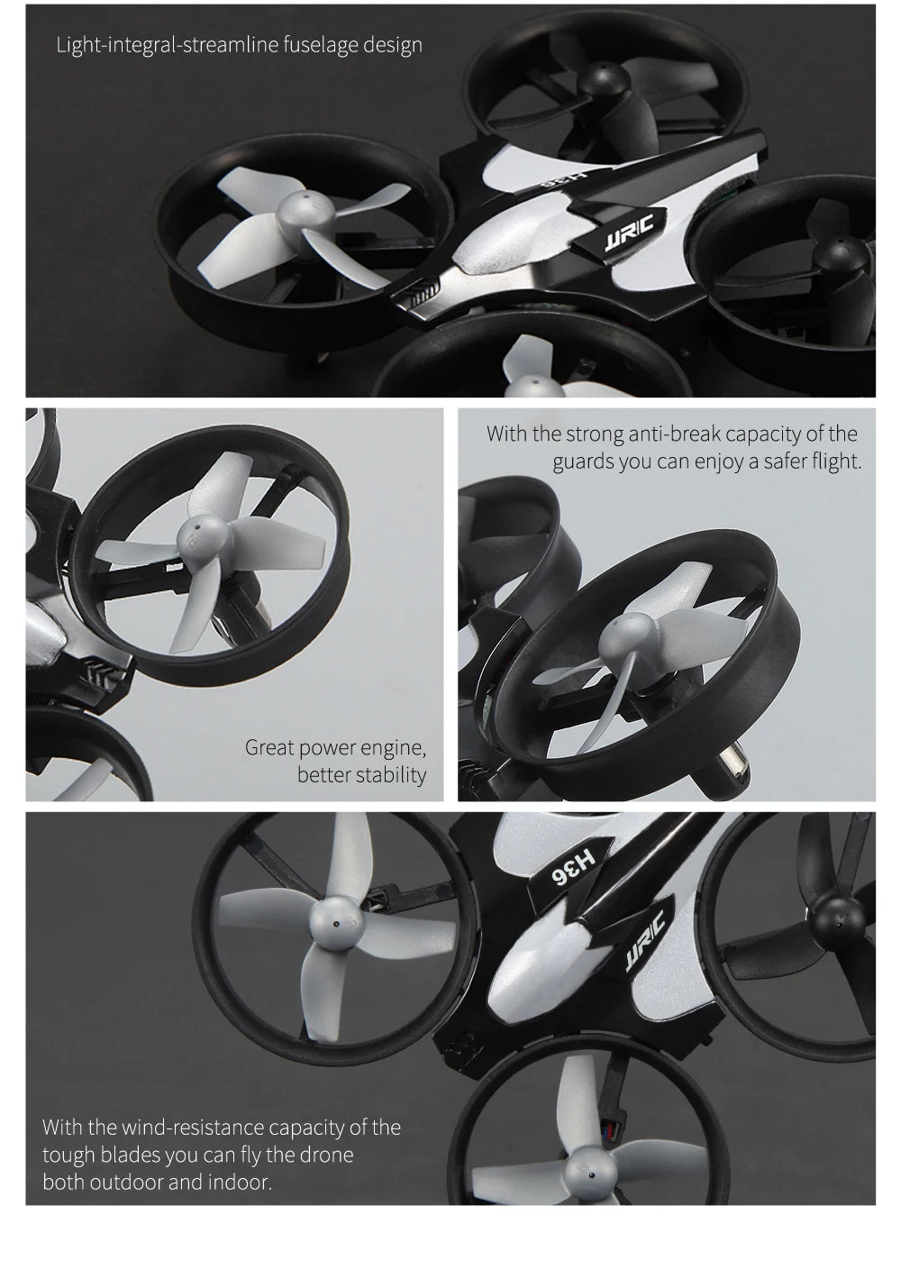 Jjrc H36 Mini Rc Drone Anti-collision 6-Axis Headless Mode Helicopter 360° Flip Remote Control Quadcopter Toys Drone for Kids
