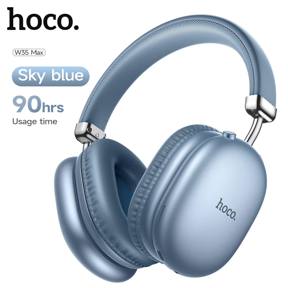 HOCO W35 Max Wireless HiFi Music Headphone 42mm Coil Speaker Candy Color Bluetooth 5.3 Sport Earphone Support AUX/TF Card Mode