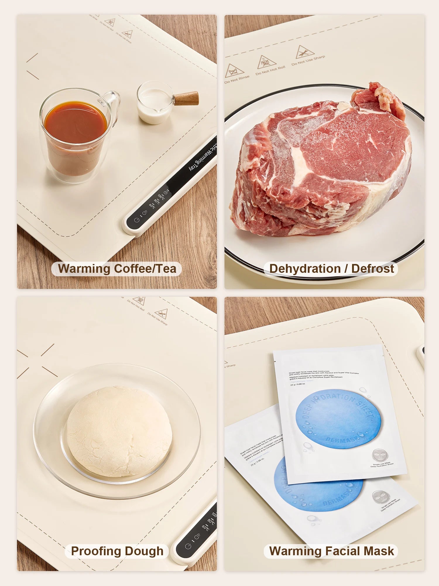Electric Warming Tray, Yabano Foldable Food Warming Mat with 3 Temperature Settings, Auto Shut-Off Food Warmer for Buffet