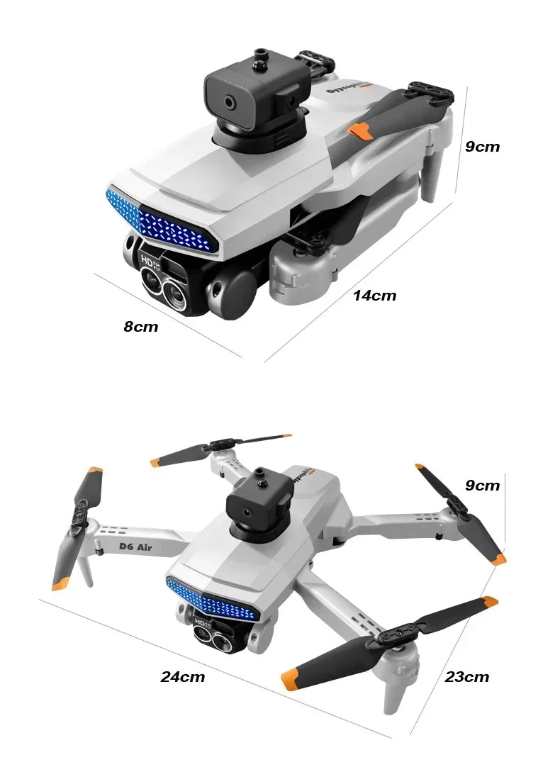 2025 D6 Mini Drone 4k Profesional 8K HD Camera Obstacle Avoidance Aerial Photography Brushless Foldable Quadcopter Gifts Toys