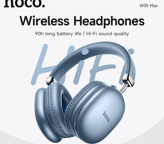 HOCO W35 Max Wireless HiFi Music Headphone 42mm Coil Speaker Candy Color Bluetooth 5.3 Sport Earphone Support AUX/TF Card Mode