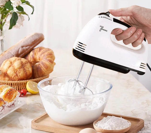 Electric Egg Beater Handheld Food Cake Bread Baking Dough Mixer for Kitchen Cooking 7 Speed Cream Egg White Blender Dough Mixer