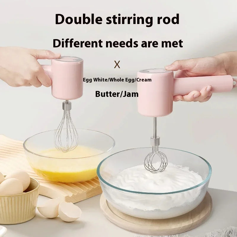 Hot Selling Portable Rechargeable Electric Hand-held Egg Beater Stainless Steel Mini Egg Whisk Electric Food Mixer for Kitchen