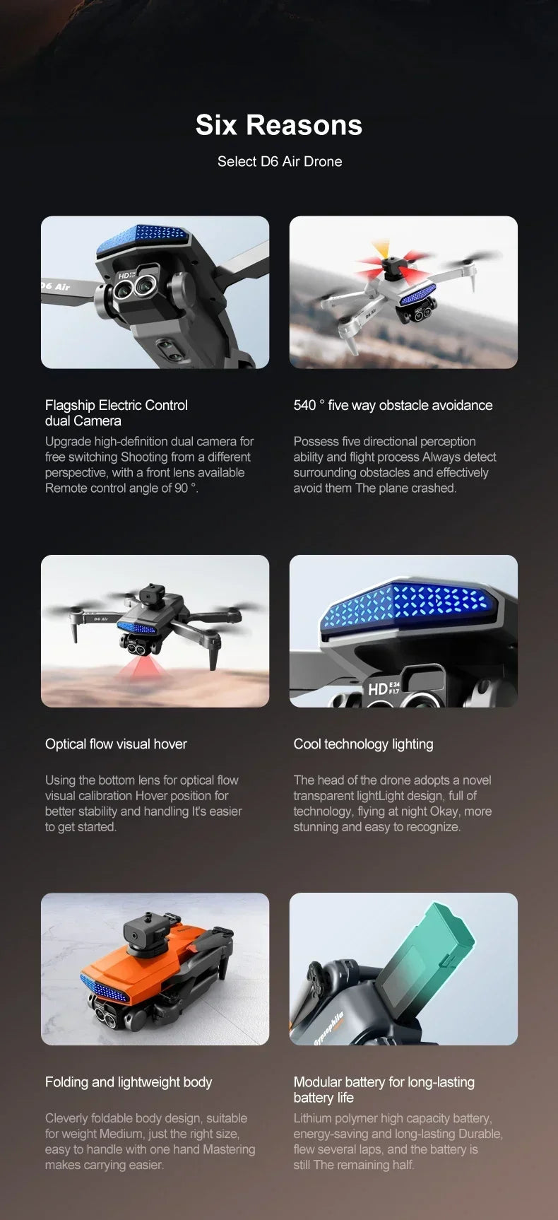 2025 D6 Mini Drone 4k Profesional 8K HD Camera Obstacle Avoidance Aerial Photography Brushless Foldable Quadcopter Gifts Toys