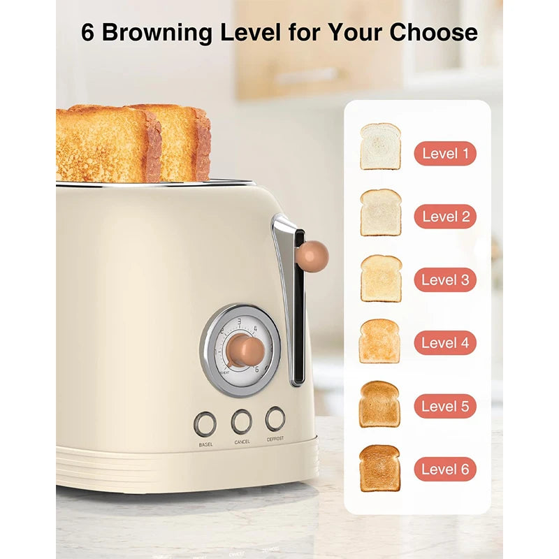 Crownful 2 Slices Bread Toaster for Sandwiches Waffles Extra Wide Slot Toasters Electric Kitchen Double Oven 120V Mini Toaster