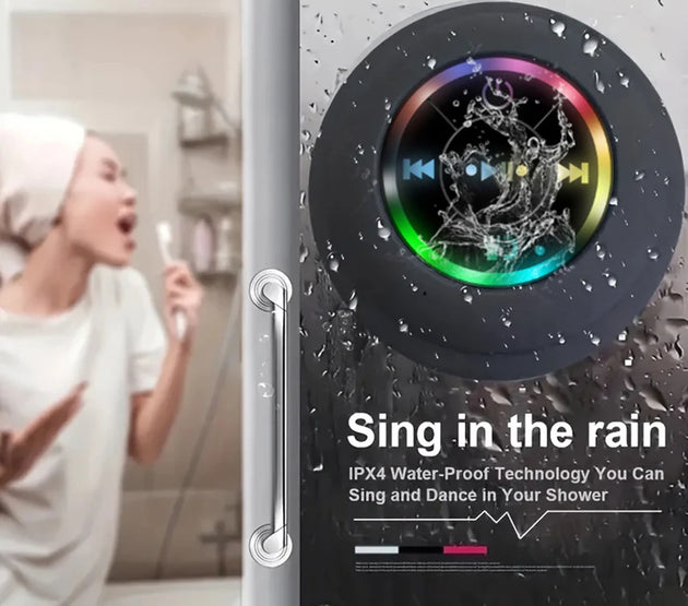Wireless Bluetooth Speaker Bathroom IPX4 Waterproof Portable Speaker with Powerful Suction Cup Outdoor Sports Stereo Speaker