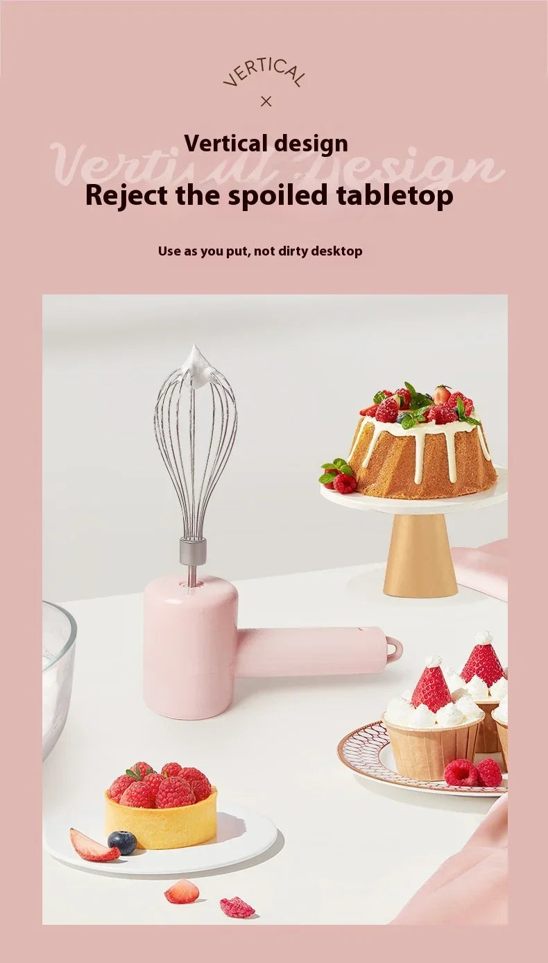 Hot Selling Portable Rechargeable Electric Hand-held Egg Beater Stainless Steel Mini Egg Whisk Electric Food Mixer for Kitchen