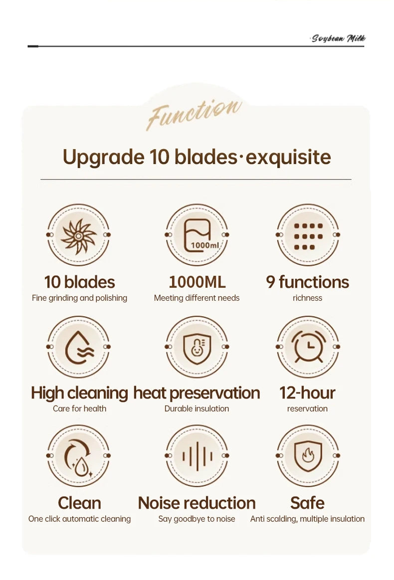 Blender with Heating Function  Soybean Milk Maker - Wall Breaking Technology for Easy Nutritious Beverage Preparation at Home
