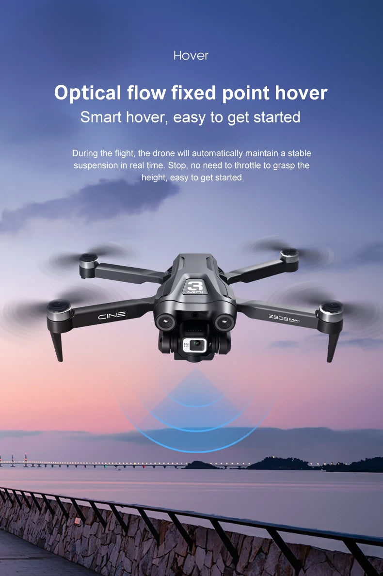 For Xiaomi Z908 Pro /MAX Drone 8K Professional Dual Camera GPS Avoidance Quadcopter Optical Flow Localization 3-side avoidance