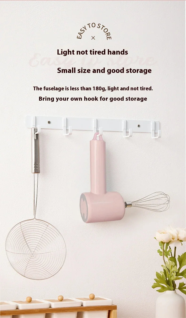 Hot Selling Portable Rechargeable Electric Hand-held Egg Beater Stainless Steel Mini Egg Whisk Electric Food Mixer for Kitchen