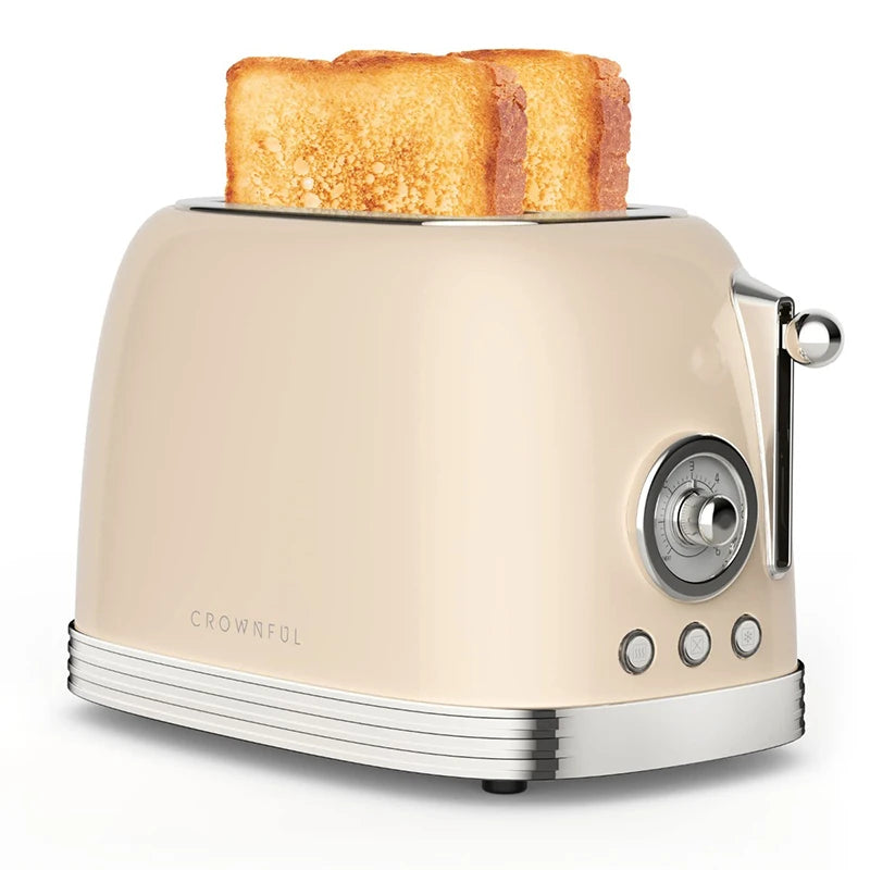 Crownful 2 Slices Bread Toaster for Sandwiches Waffles Extra Wide Slot Toasters Electric Kitchen Double Oven 120V Mini Toaster