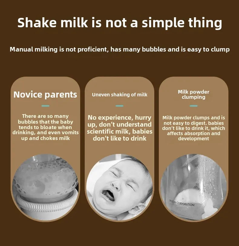 Baby Smart Electric Milk Shaker Automatic Temperature Control Milk Frother Integrated Heated Milk Stirrer Home Appliance