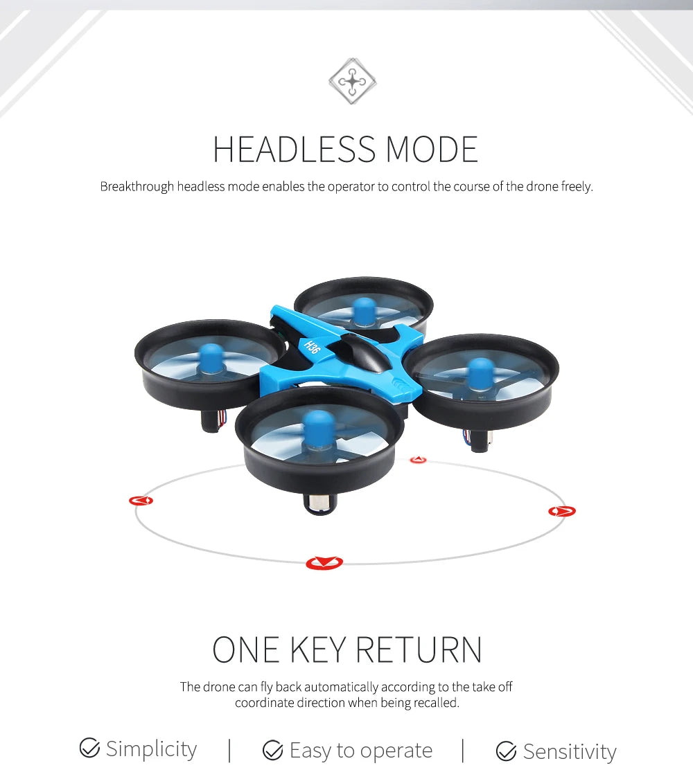 Jjrc H36 Mini Rc Drone Anti-collision 6-Axis Headless Mode Helicopter 360° Flip Remote Control Quadcopter Toys Drone for Kids