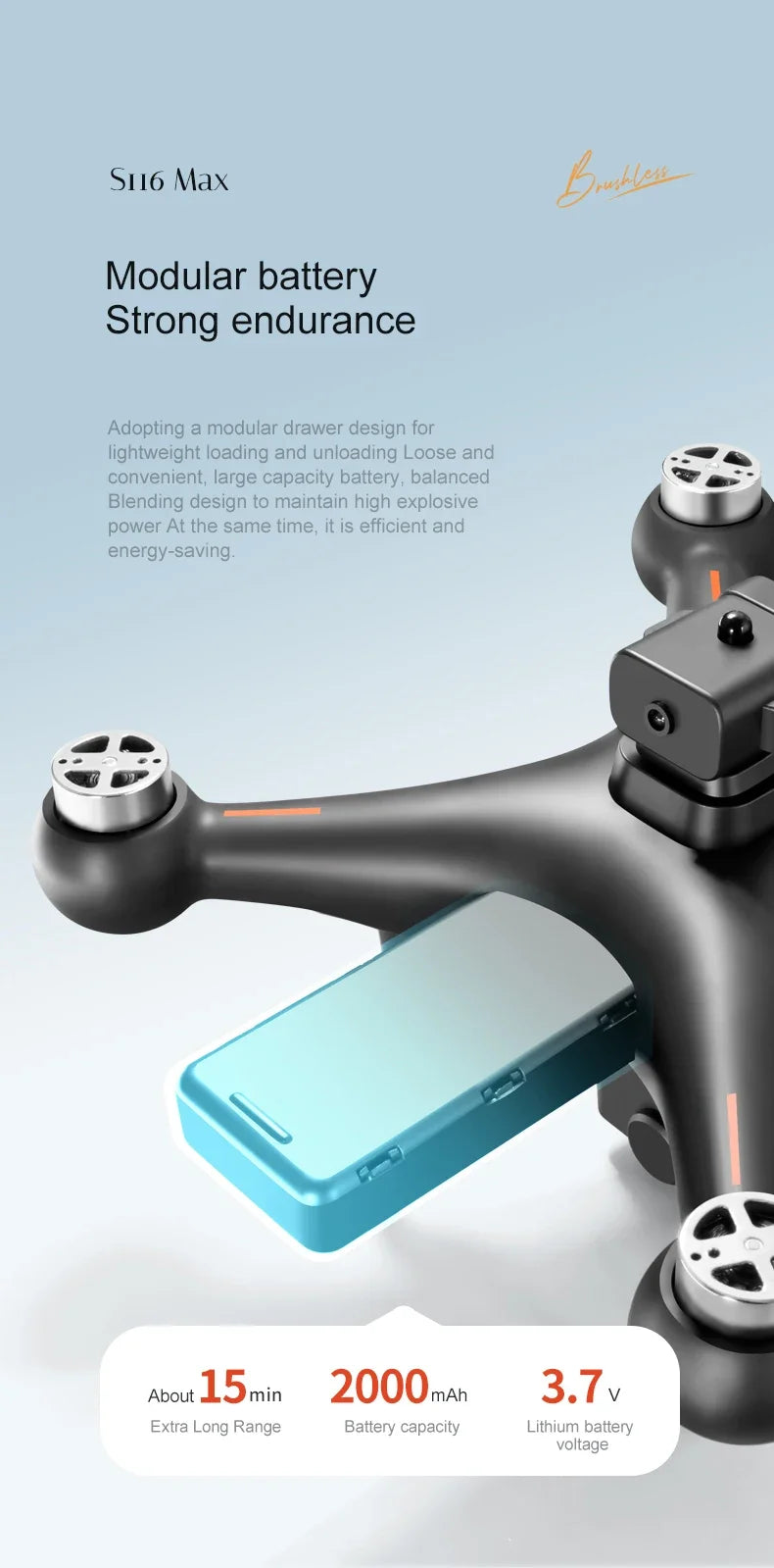 S116 MAX Drone Professional with 3 Batteries 8K Dual Camera Optical Flow Brushless 360° Obstacle Avoidance WIFI FPV RC Dron Toys