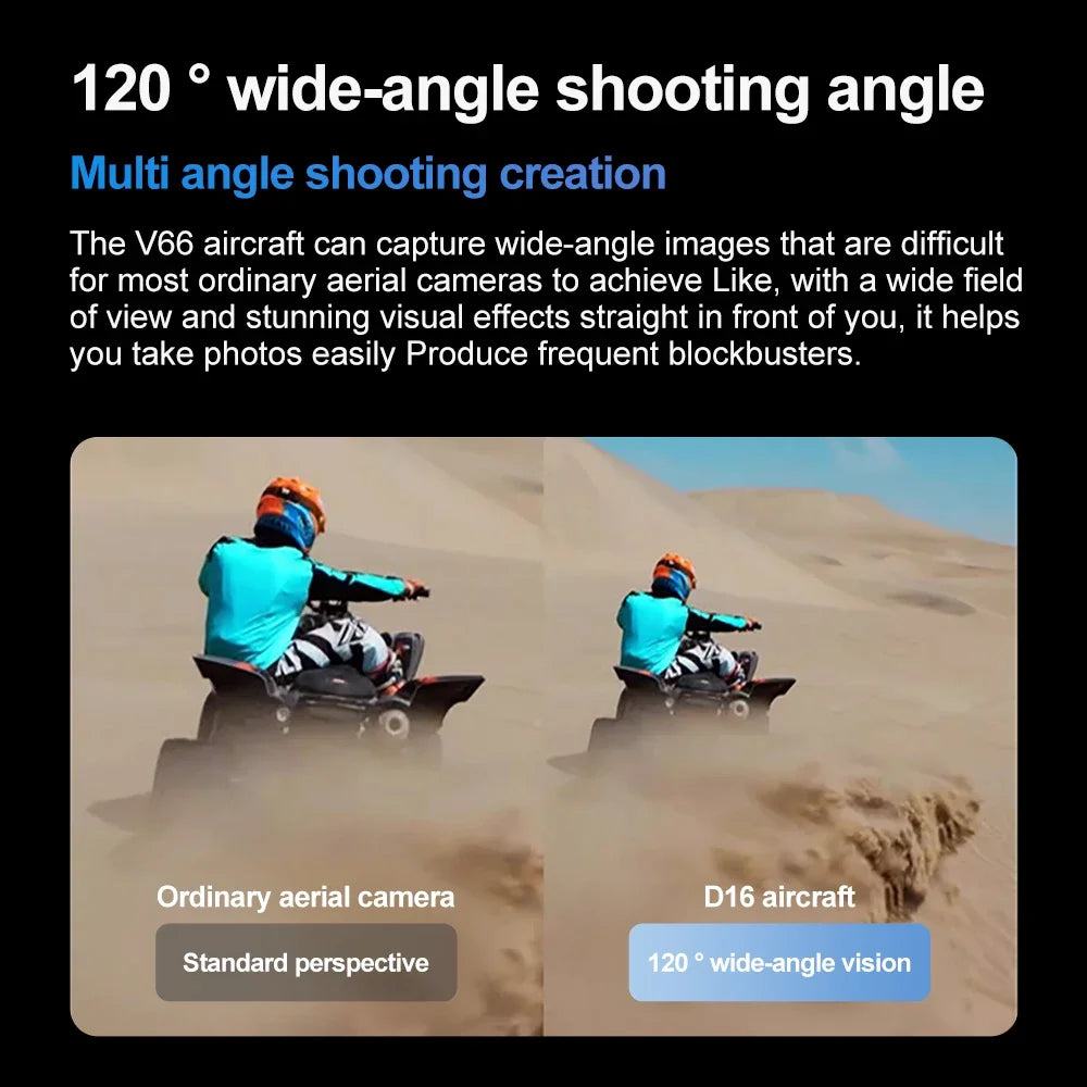 V66 Mini Drone 8K HD Camera Drones WiFi Obstacle Avoidance Foldable Quadcopter RC Helicopter Small Dron Toys for Kids Gift