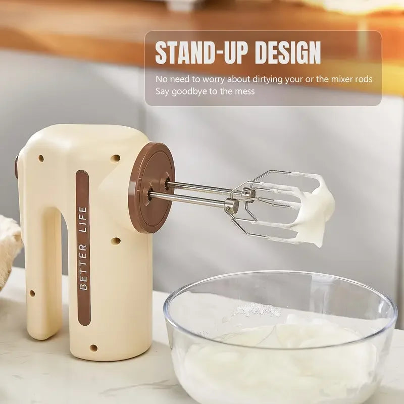 MI Cordless Electric Hand Mixer 5 Speed With Two Detachable Whisks For Kitchen Baking