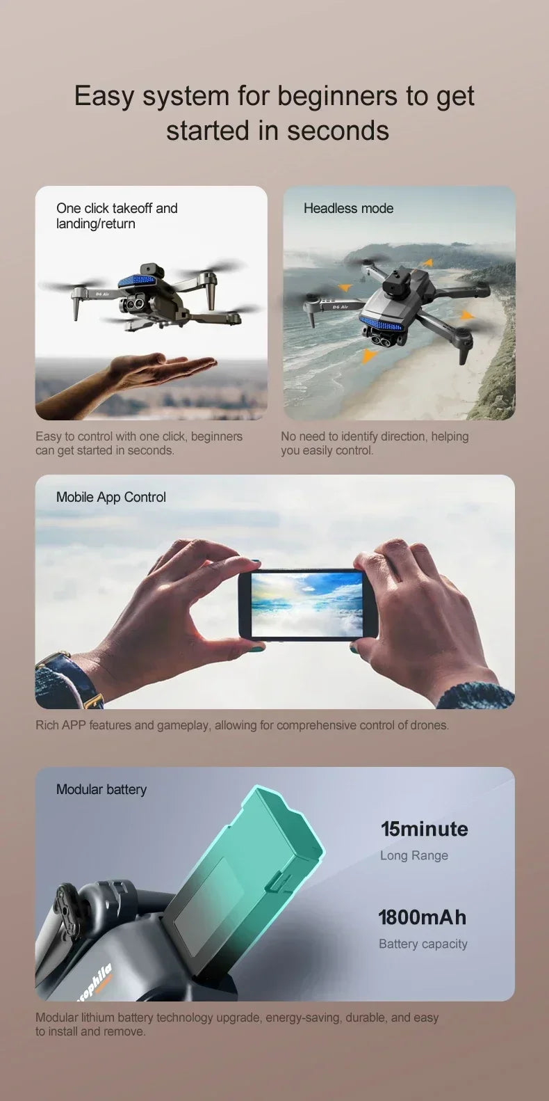 2025 D6 Mini Drone 4k Profesional 8K HD Camera Obstacle Avoidance Aerial Photography Brushless Foldable Quadcopter Gifts Toys