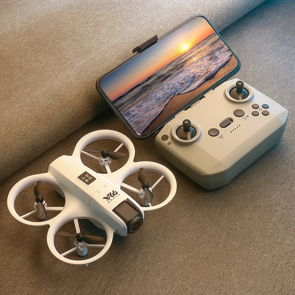 V66 Mini Drone 8K HD Camera Drones WiFi Obstacle Avoidance Foldable Quadcopter RC Helicopter Small Dron Toys for Kids Gift