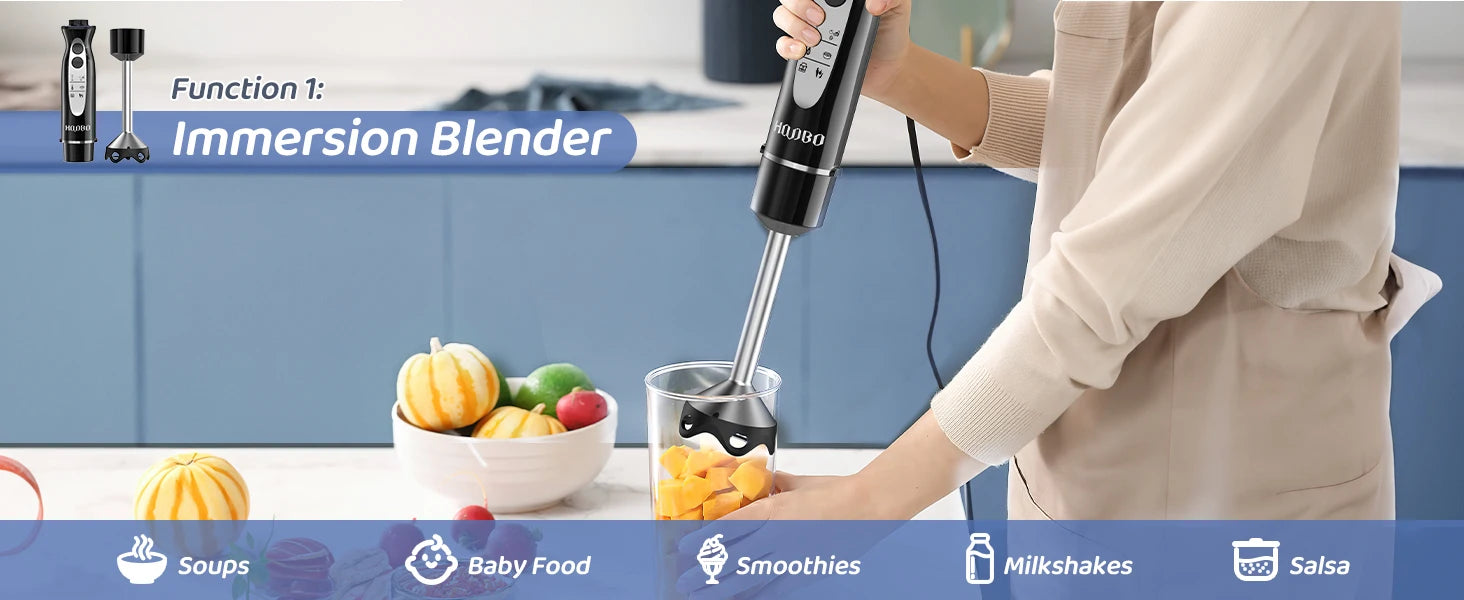 1000 Watt Powerful Handheld Immersion Blender, Vegetable Meat Immersion Egg Beater For Smoothies, Sauces, Baby Food Soups
