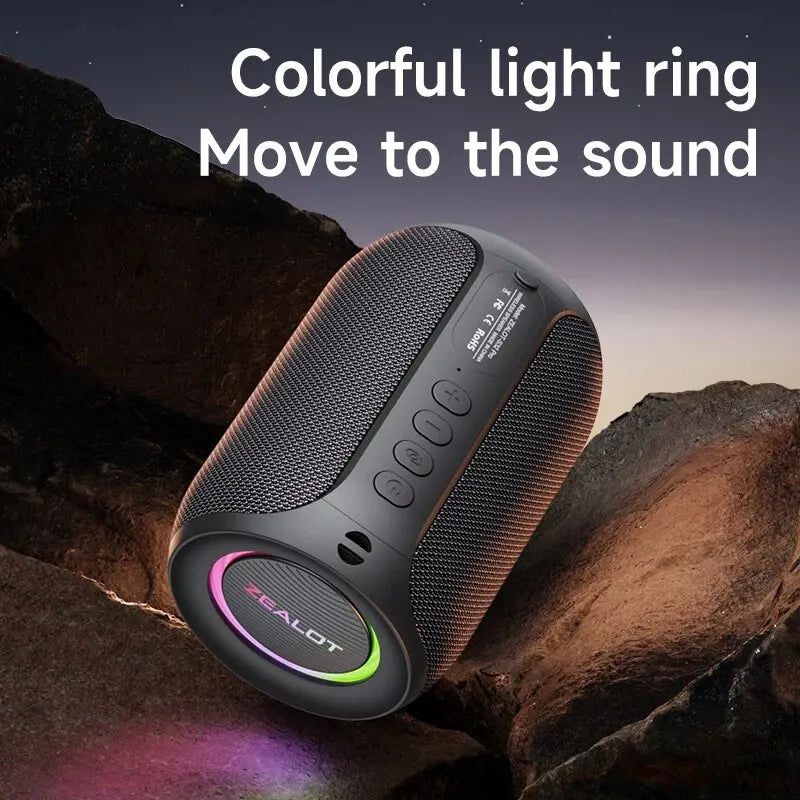 ZEALOT S32PRO 15W Portable Bluetooth 5.2 Speaker Outdoor Waterproof Wireless TWS Mini Column Box Speaker Outdoor TF Card