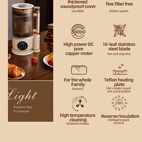 baby coplementary food wall-breaking machine heating mini soymilk machine bass multifunctional cooking machine home.