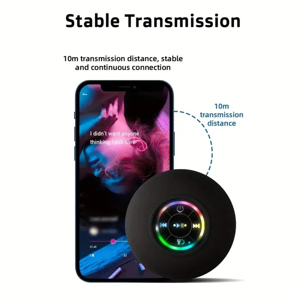 Wireless Bluetooth Speaker Bathroom IPX4 Waterproof Portable Speaker with Powerful Suction Cup Outdoor Sports Stereo Speaker