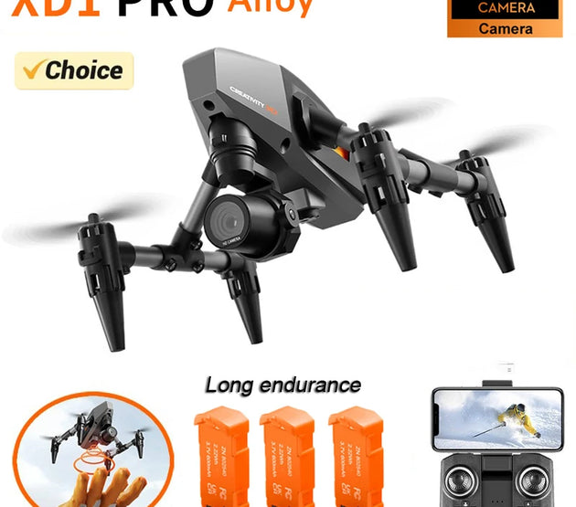 XD1 Pro Mini Drone 4K 8K Dual Camera WIFI Alloy Anti-drop Optical Flow Positioning Quadcopter Remote Control Gift RC Toy
