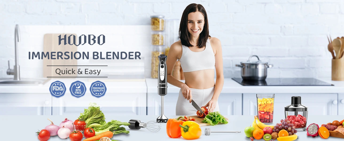 1000 Watt Powerful Handheld Immersion Blender, Vegetable Meat Immersion Egg Beater For Smoothies, Sauces, Baby Food Soups