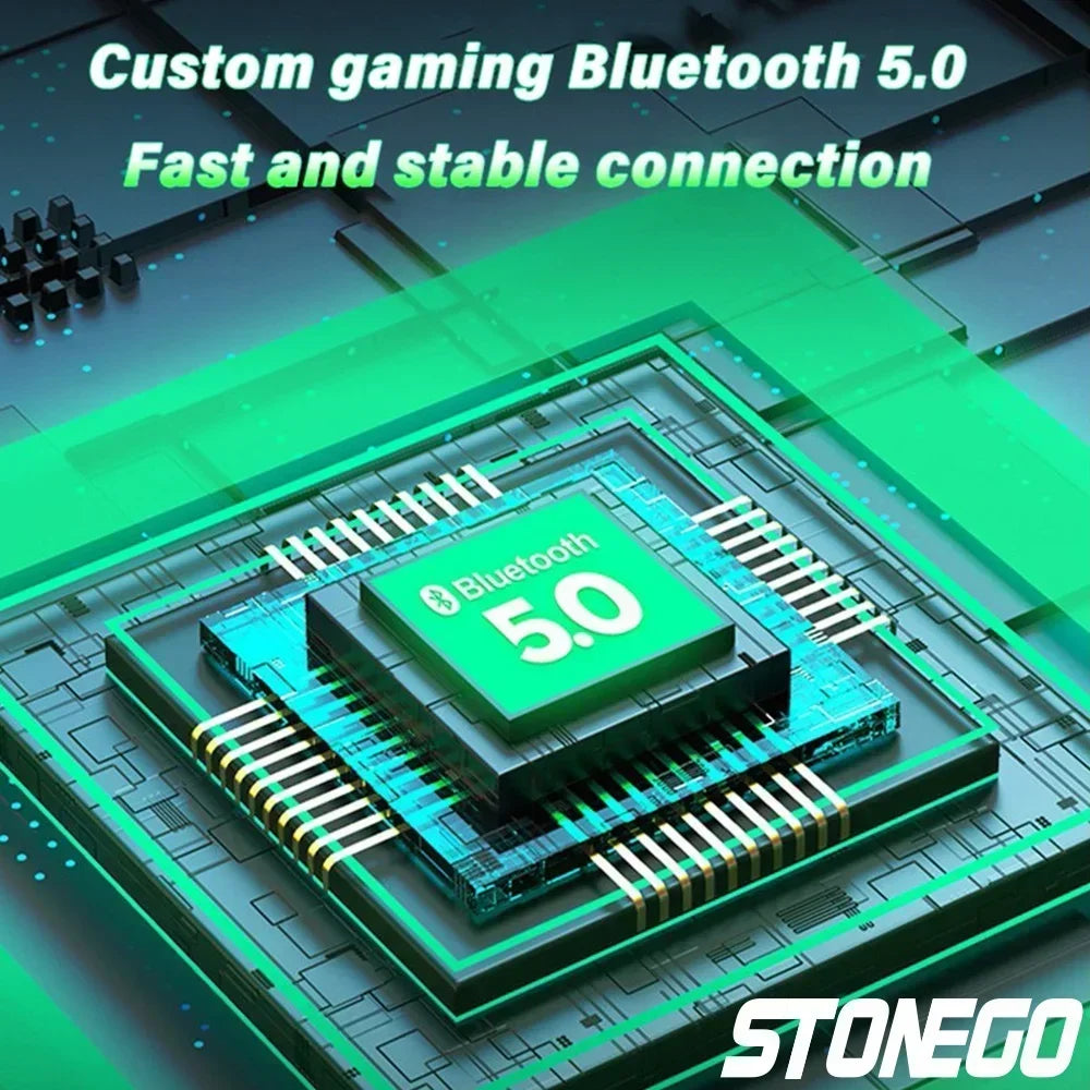 STONEGO TWS Bluetooth 5.0 Sport Earphone Wireless Waterproof Noise Reduction Headphones Games Music Earbuds with Charging Case