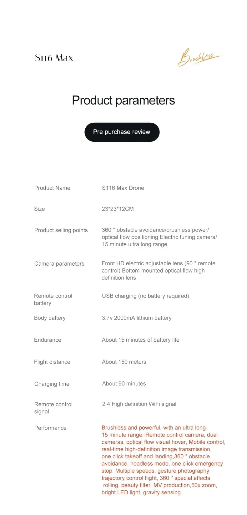 S116 MAX Drone Professional with 3 Batteries 8K Dual Camera Optical Flow Brushless 360° Obstacle Avoidance WIFI FPV RC Dron Toys