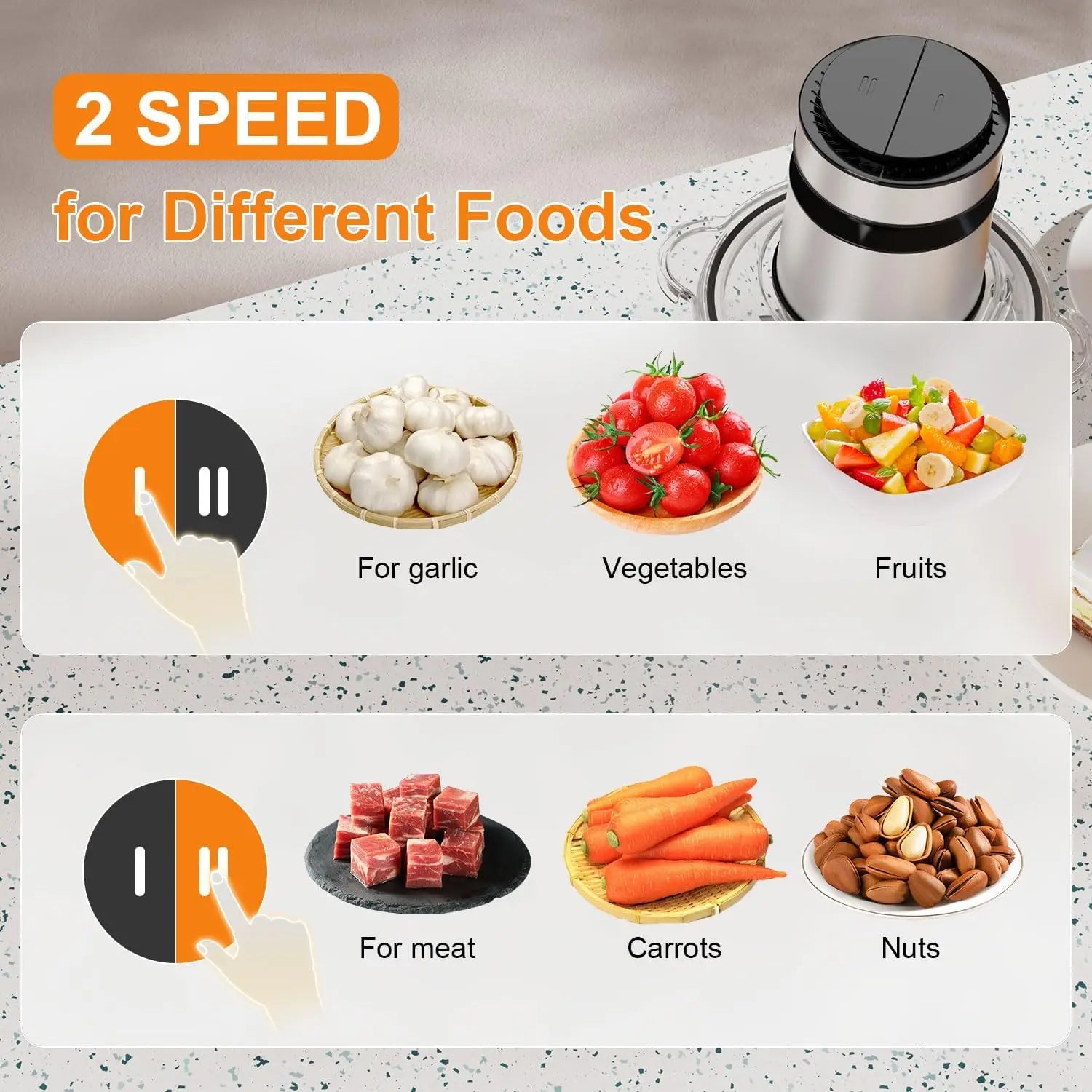 2 Speeds  500W Electric Food Processor 2L Meat Grinder Mincer kitchen Blender Food Processor Slicer Vegetable Food Chopper Meat