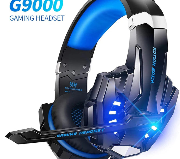 G9000 Gaming Headset Over-Ear Wired Headphones Deep Bass Stereo Casque LED Light Earphone with Mic for PS4 PS5 Switch XBOX PC