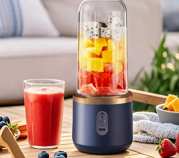 2-in-1 portable blender and juicer with 6 blades, USB charging, suitable for slush, milkshakes, and ice drinks, Thanksgiving