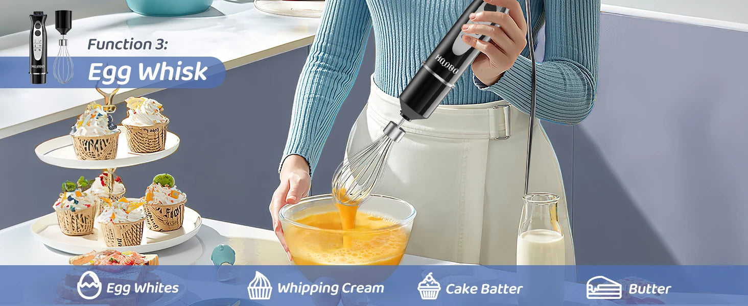 1000 Watt Powerful Handheld Immersion Blender, Vegetable Meat Immersion Egg Beater For Smoothies, Sauces, Baby Food Soups