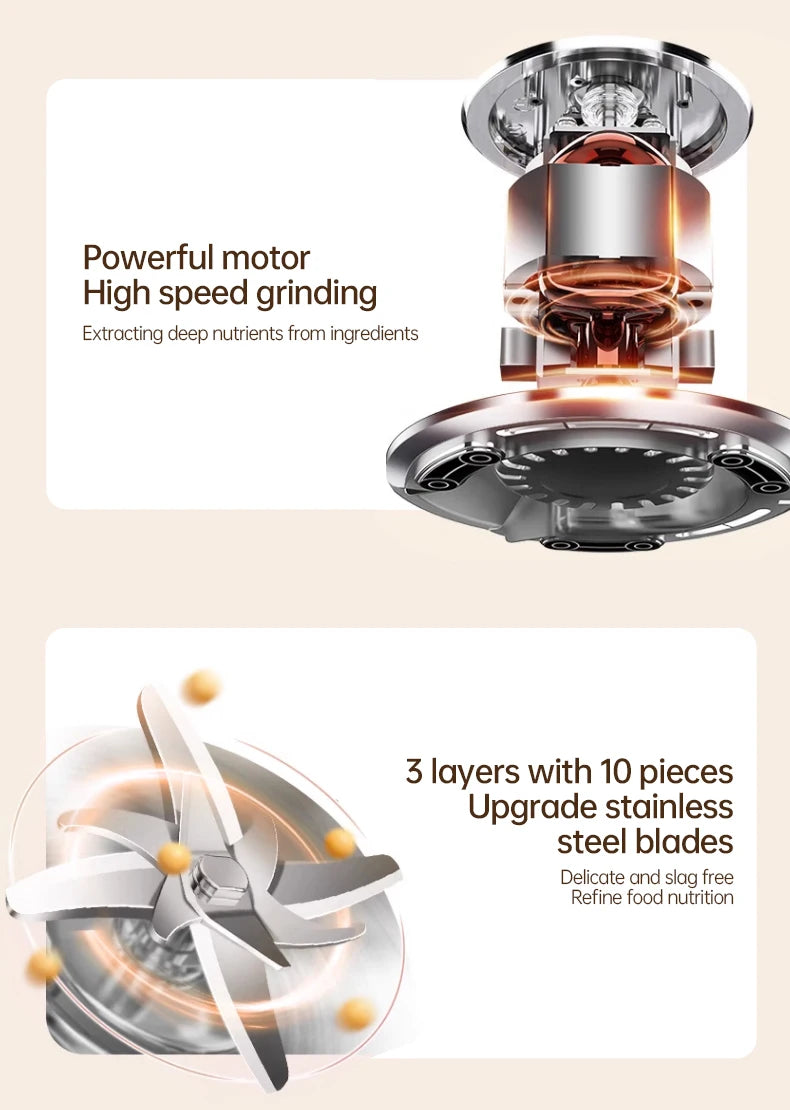 Blender with Heating Function  Soybean Milk Maker - Wall Breaking Technology for Easy Nutritious Beverage Preparation at Home