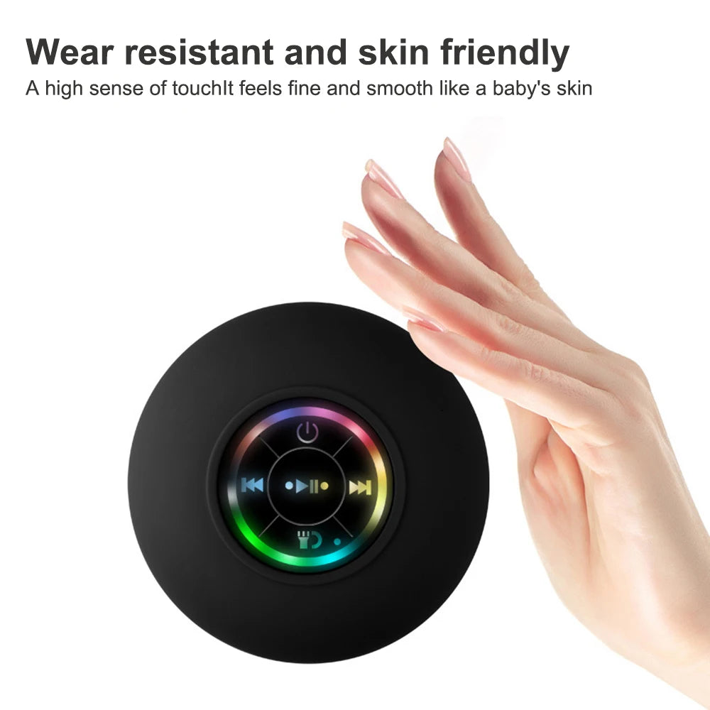 Wireless Bluetooth Speaker Bathroom IPX4 Waterproof Portable Speaker with Powerful Suction Cup Outdoor Sports Stereo Speaker
