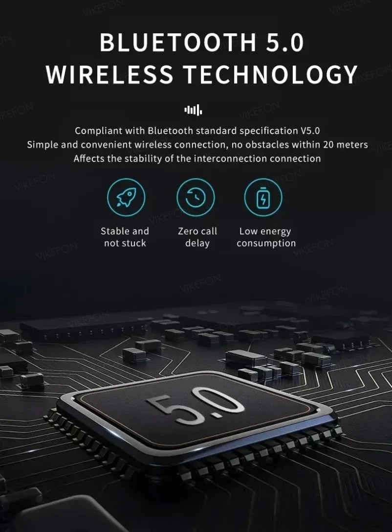 VIKEFON High Quality Wireless Bluetooth Speakers Powerful Portable Sound Box Subwoofer Audio Bass Player Sound System LED Light