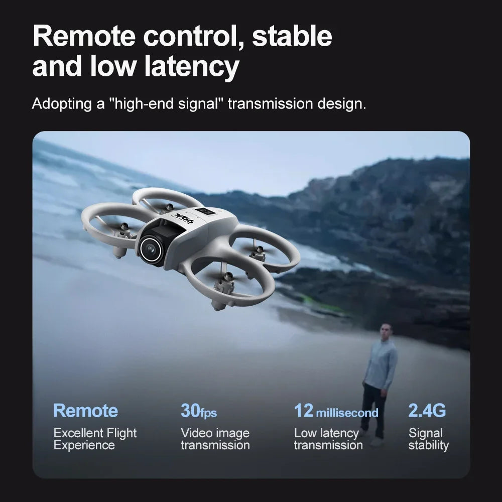 V66 Mini Drone 8K HD Camera Drones WiFi Obstacle Avoidance Foldable Quadcopter RC Helicopter Small Dron Toys for Kids Gift