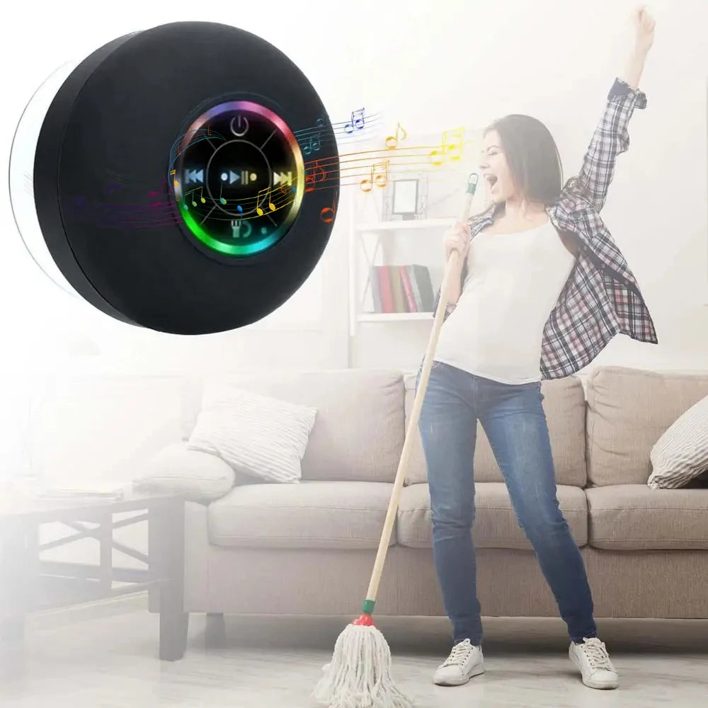 Wireless Bluetooth Speaker Bathroom IPX4 Waterproof Portable Speaker with Powerful Suction Cup Outdoor Sports Stereo Speaker