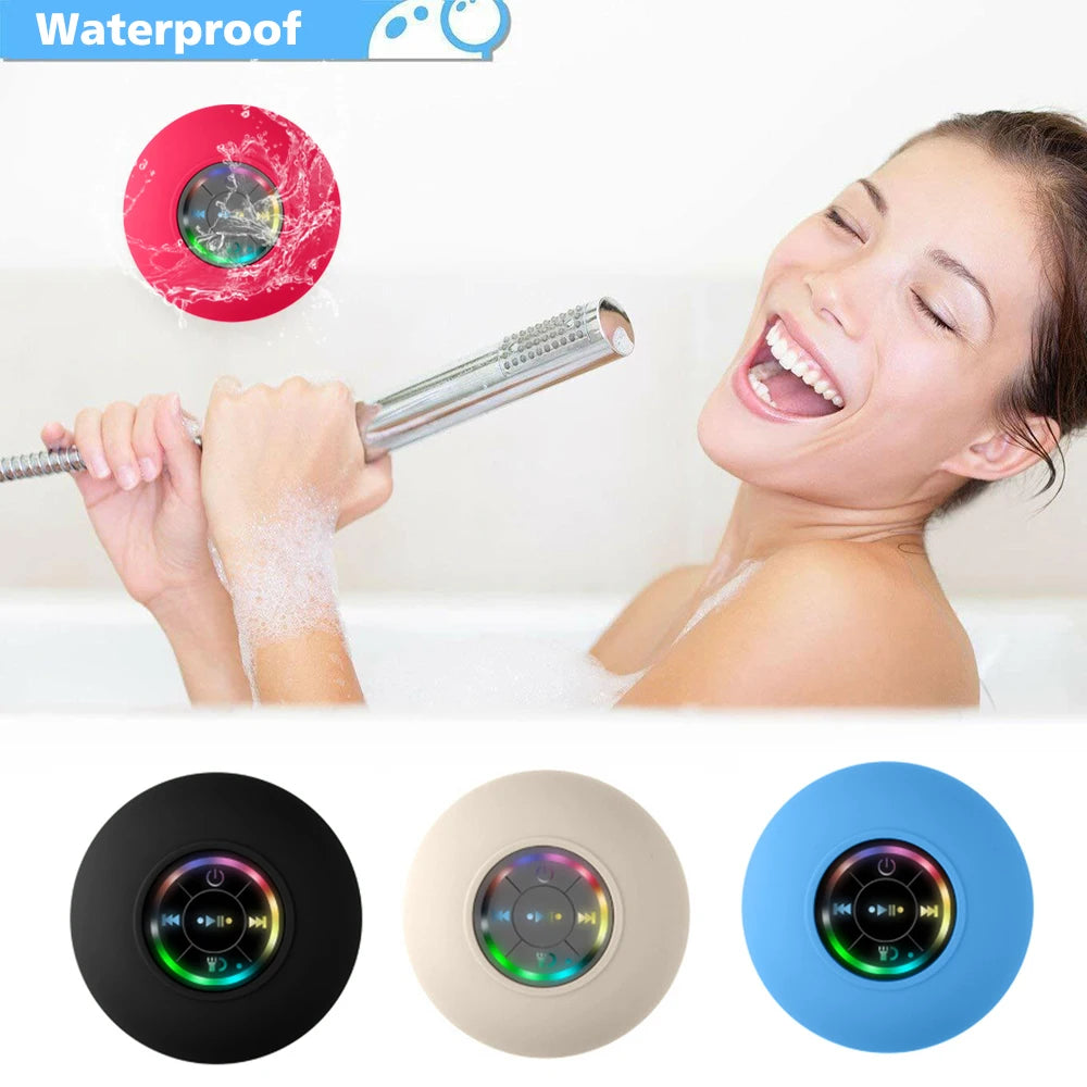 Wireless Bluetooth Speaker Bathroom IPX4 Waterproof Portable Speaker with Powerful Suction Cup Outdoor Sports Stereo Speaker