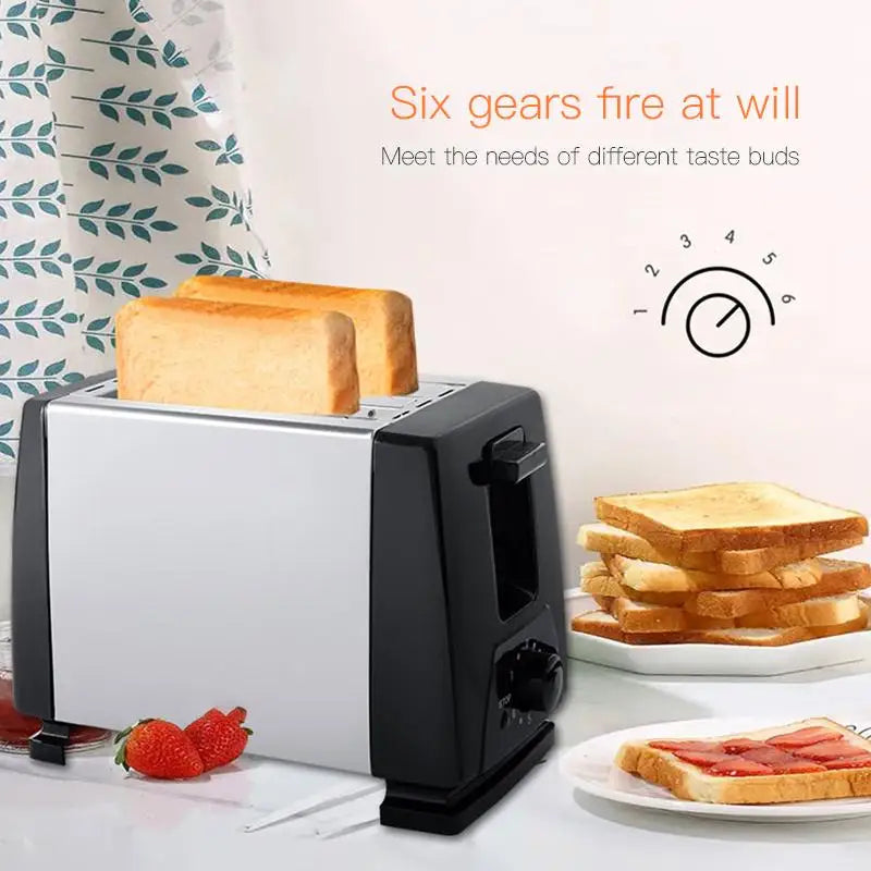 Smart Retro Electric Mini Toaster Oven Auto Pop-Up 2 Slices Sandwich Bread Toaster with Defrosting Warming Function for Home Use